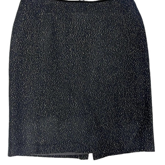 Talbots 16 Black & Gold  wool Pencil Skirt 25" Long Knee Length - Picture 4 of 4